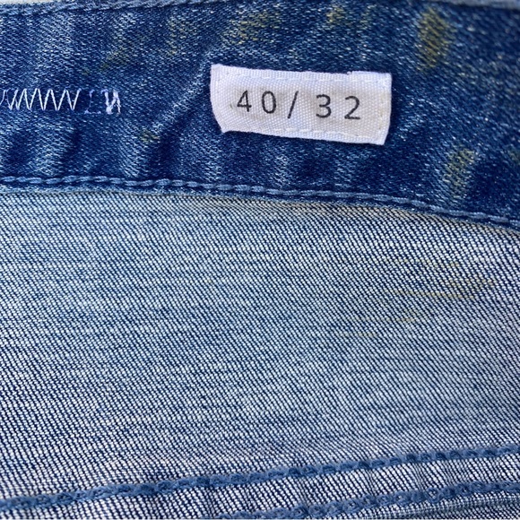 First Row Men's Denim Cargo Jeans Painted Distressed Size 40x32 NWT - Picture 3 of 8